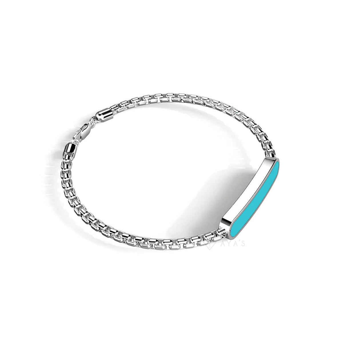 Aster Men's Bracelet | 925 Sterling Silver, Rhodium Plating & Glossy Finish