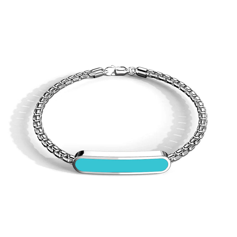 Aster Men's Bracelet | 925 Sterling Silver, Rhodium Plating & Glossy Finish