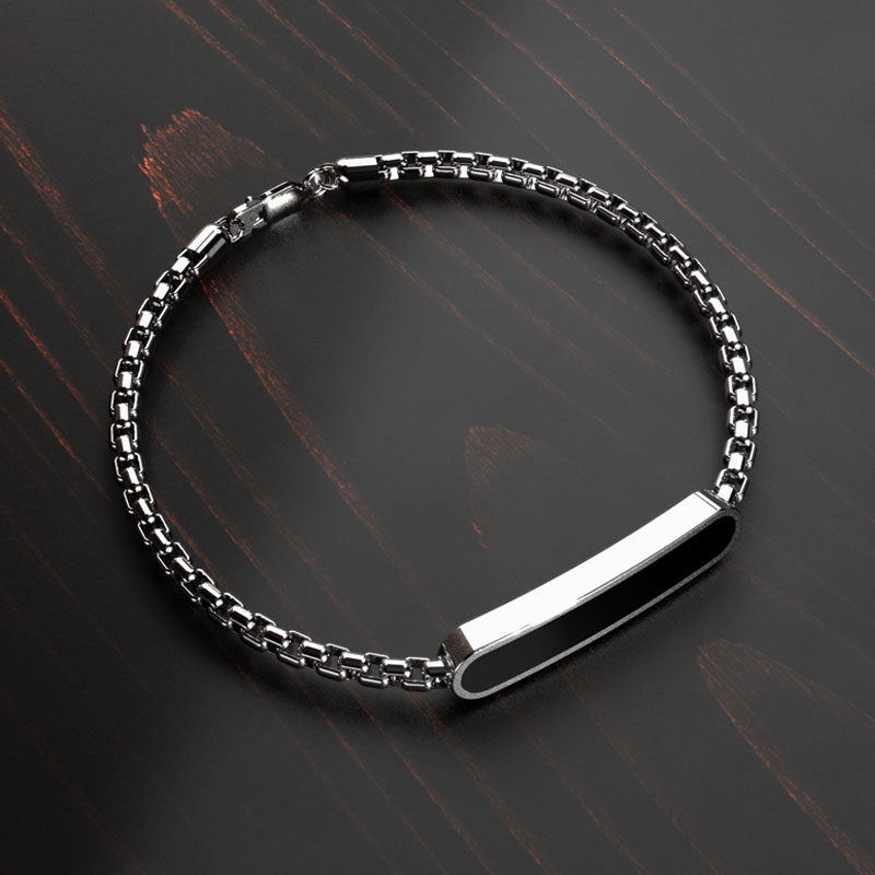 Aster Men's Bracelet | 925 Sterling Silver, Rhodium Plating & Glossy Finish