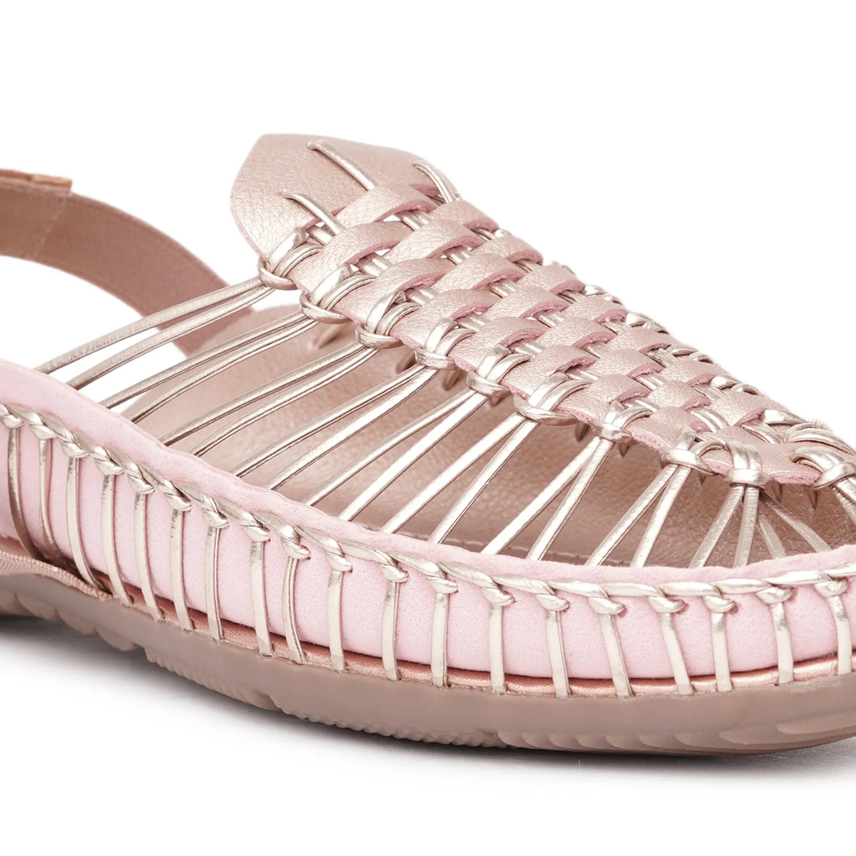 Metallic Rose Gold Handcrafted Clogs-8