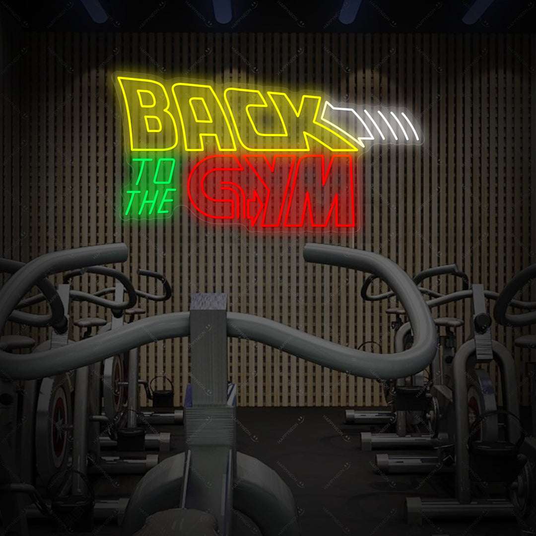 "Back To The Gym" Neon Sign – Motivational LED Light for Home Gym & Fitness Studio - LED Neon Sign