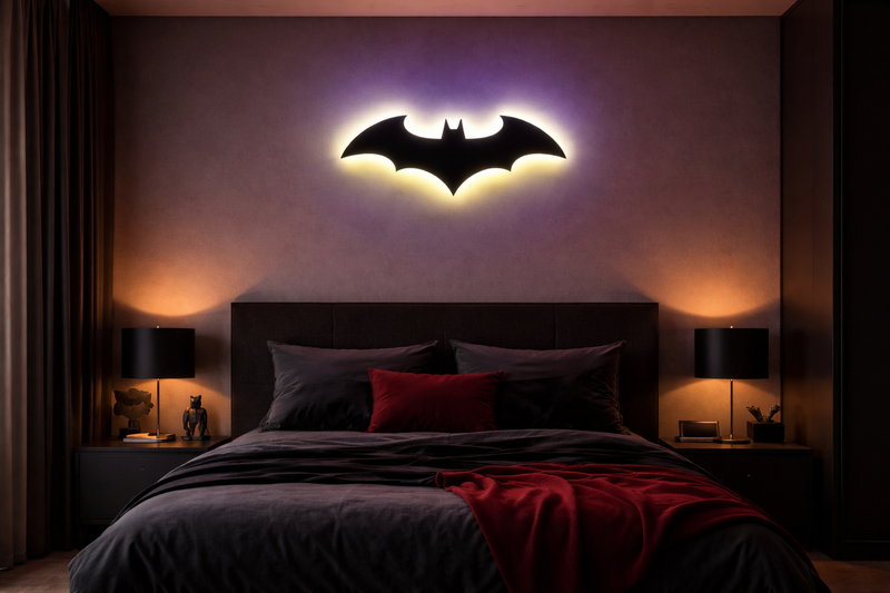 Batman Logo Neon Wall Light – Iconic Superhero LED Wall Art Game room With color changing app controlled LED. Neonsignsindia
