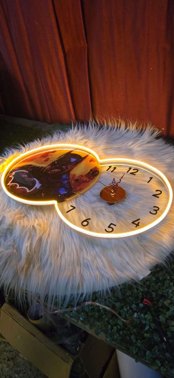 Batman Neon LED Wall Clock with Adjustable Brightness (14*24 inch) | Neon Signs India — Image 4