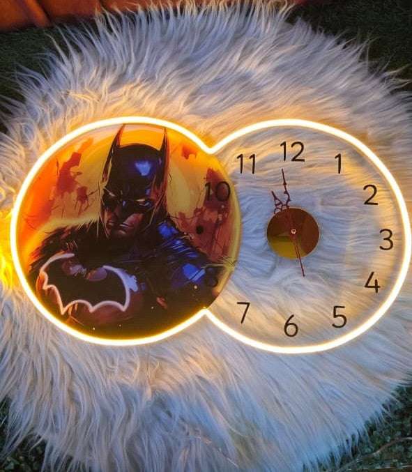 Batman Neon LED Wall Clock with Adjustable Brightness (14*24 inch) | Neon Signs India — Image 2