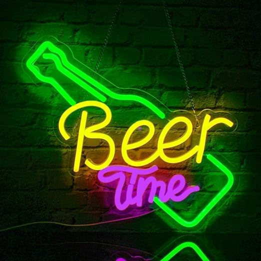 Beer Time Neon Signs (12x12 inches) Neonsignsindia