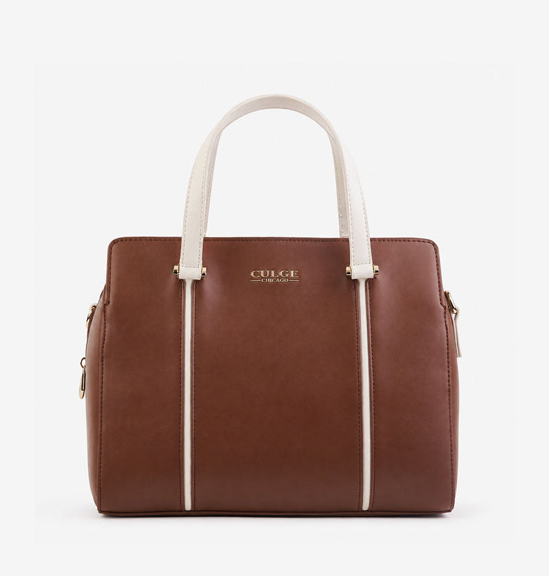 Culge Chicago "The Gold Coast" Tailored Satchel – Heritage Cognac-1