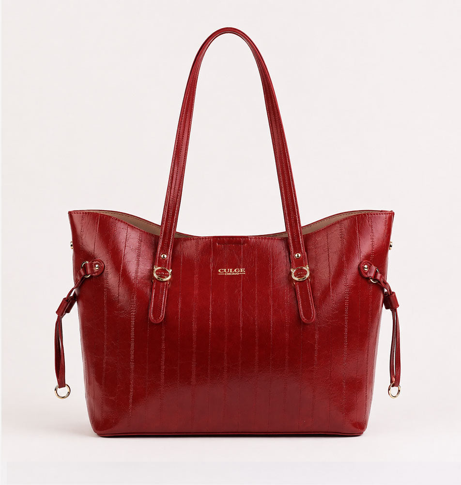 Culge Chicago "The Drake" Luxury Monolith Tote – Crimson Noir-1