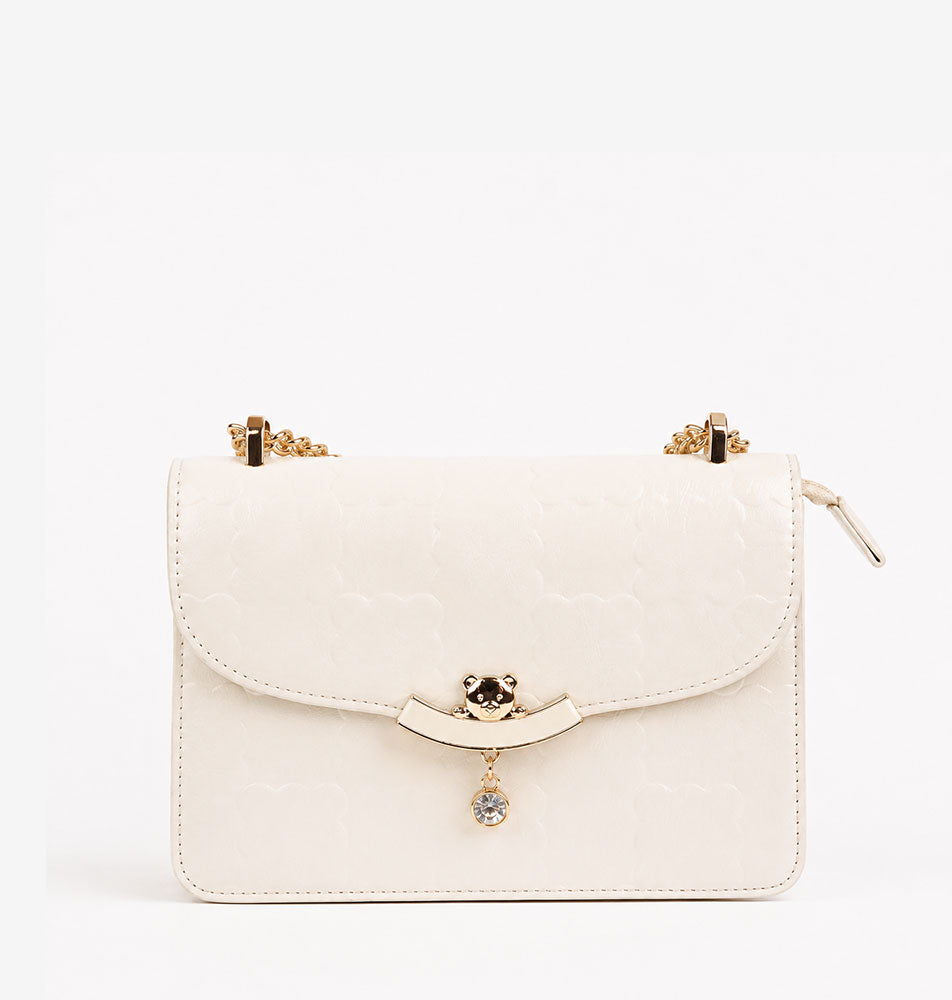 Culge Chicago "The Gold Coast" Romantic Flap Sling – Cream Gloss-1