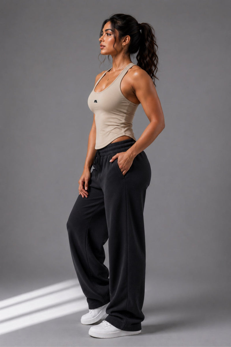 Beige Cotton Stringer (Tank Top)