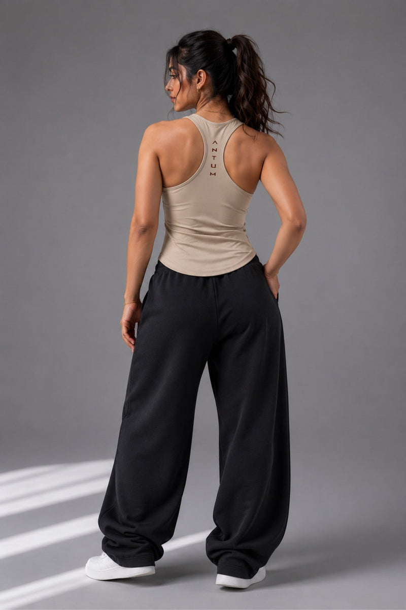 Beige Cotton Stringer (Tank Top)