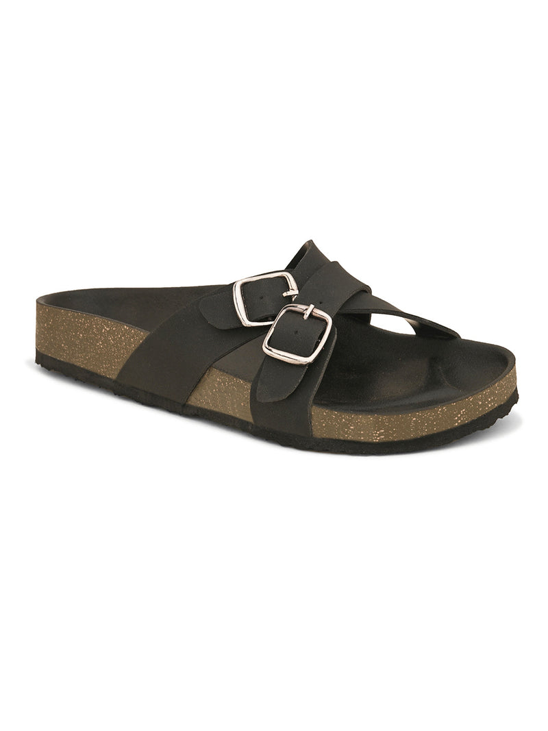 Women One Toe Flats with Buckles-1
