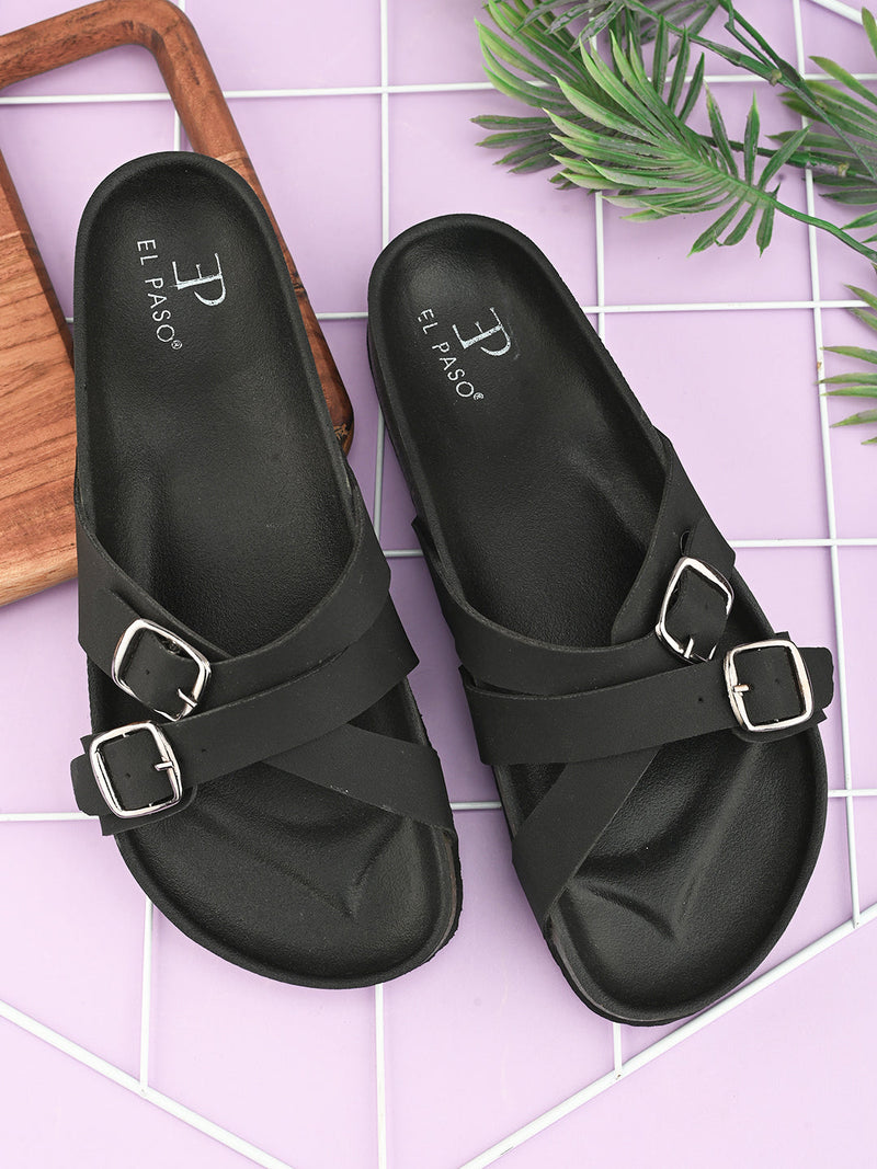 Women One Toe Flats with Buckles-6
