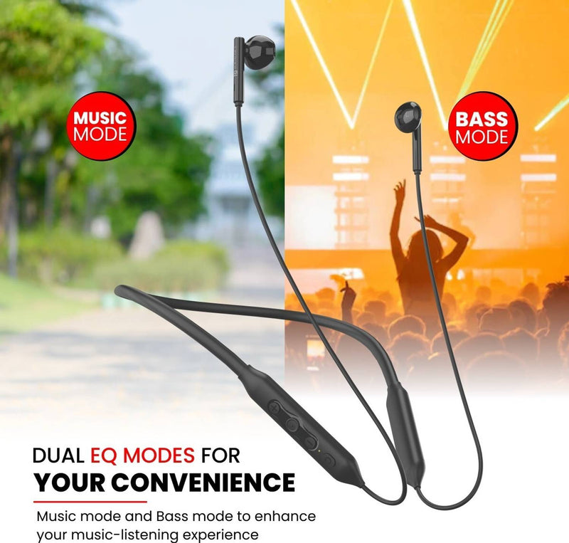 Portronics Harmonics Z5 Wireless Neckband, 33Hrs Playtime, Double EQ Mode, Fast charging Bluetooth Headset
