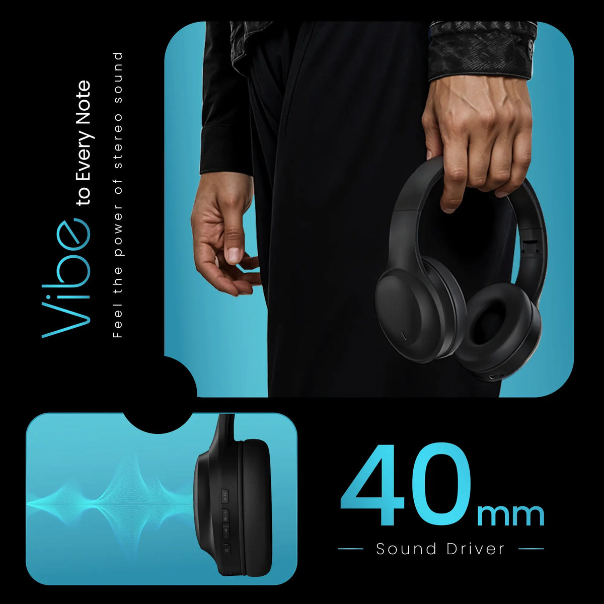 Hammer Vibe ENC Bluetooth Gaming Headphone Long Play Time-5