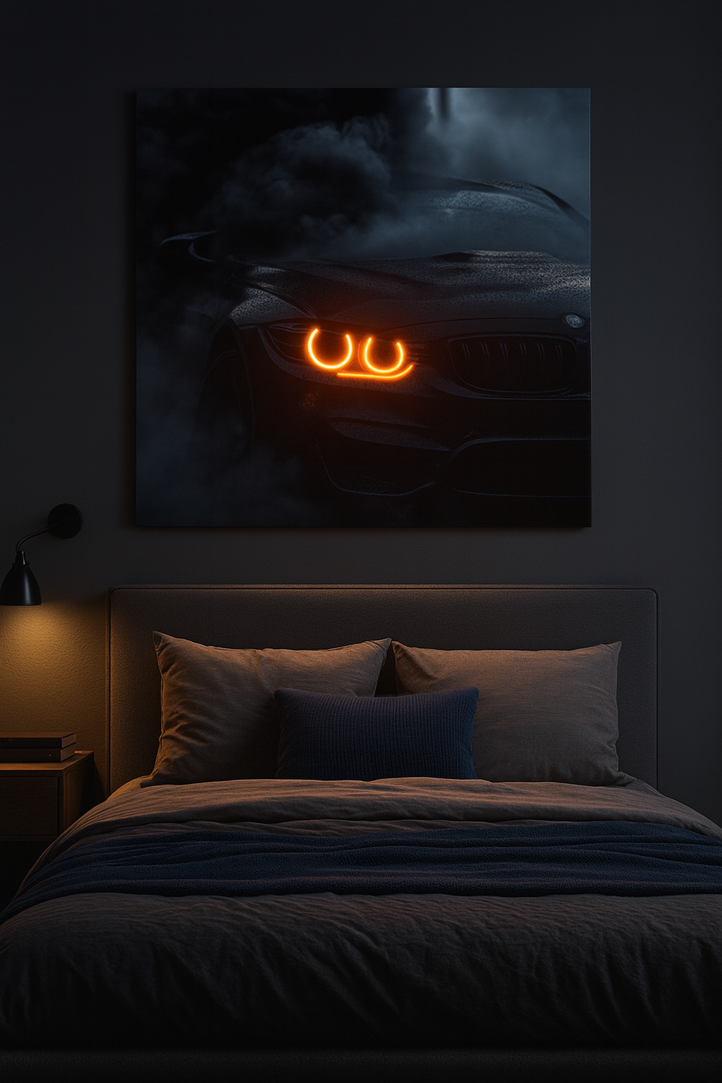BMW Smoke Fury Headlight Neon Sign – 6mm LED Flex Glow Neonsignsindia