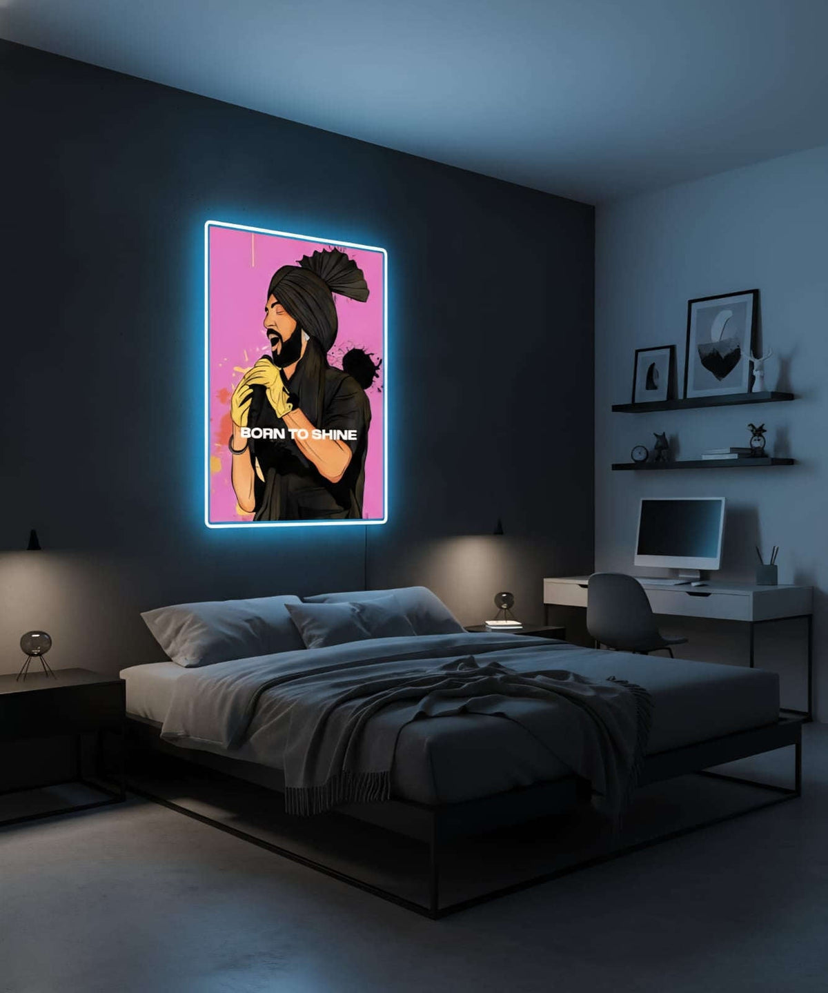 Born to Shine – Diljit Neon Sign. Neonsignsindia