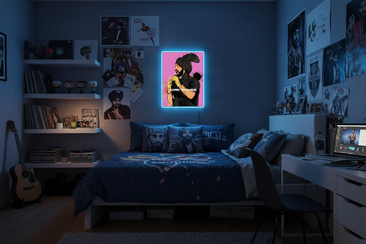 Born to Shine – Diljit Neon Sign. Neonsignsindia