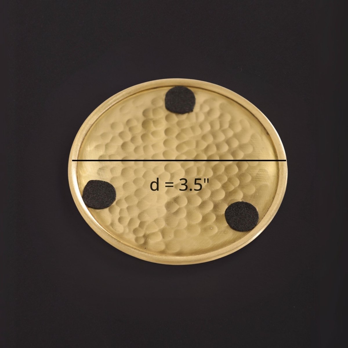 Coasters made with Pure Brass in a Matt Hammered Finish | Set of 4 and 6