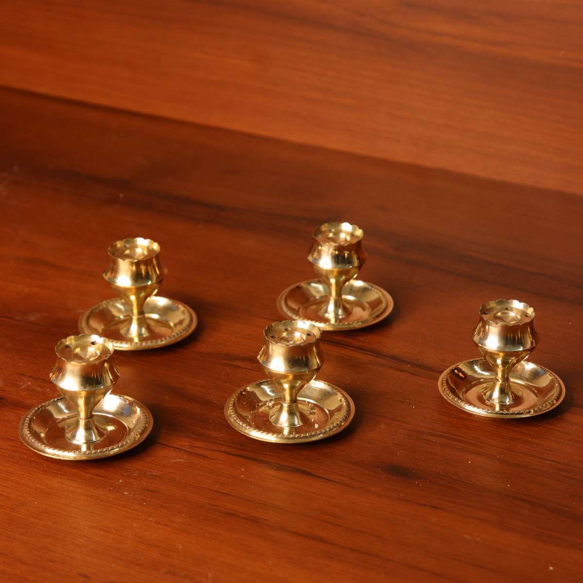 Brass lotus incense stick holder set of 5 | A traditional festival gifting-1