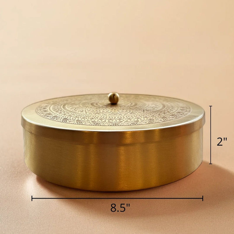 Kitchen Masala or Spice Box in 100% Pure Brass with detachable containers| Organise Your Kitchen Spices in Style