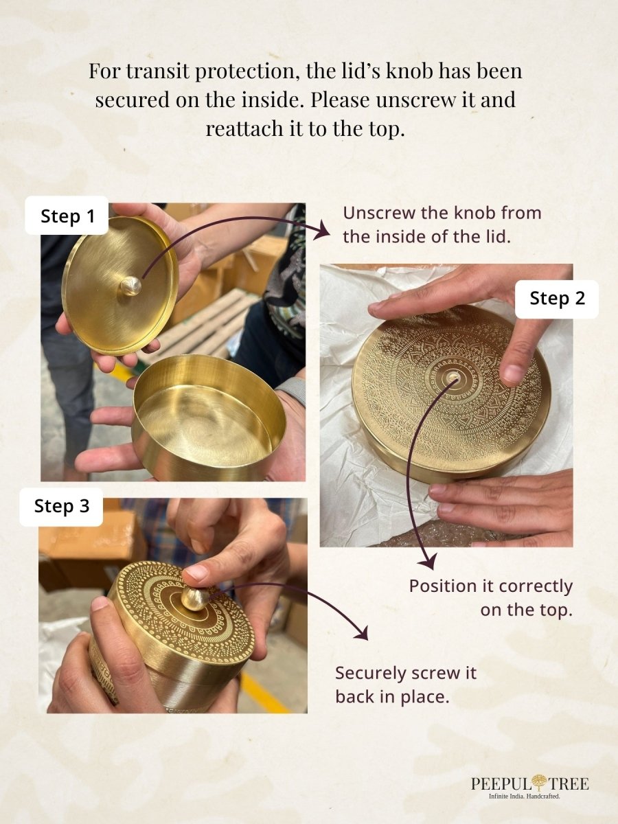 Kitchen Masala or Spice Box in 100% Pure Brass with detachable containers| Organise Your Kitchen Spices in Style