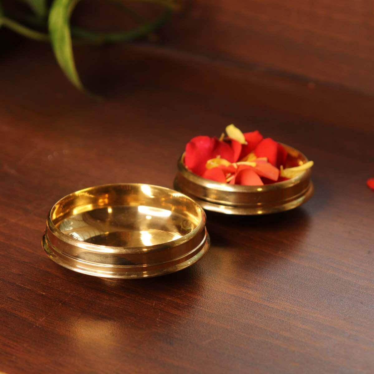 Brass Mini Decor Uruli Small - Set Of 4 | A Cherished Navratri and Diwali gift-3