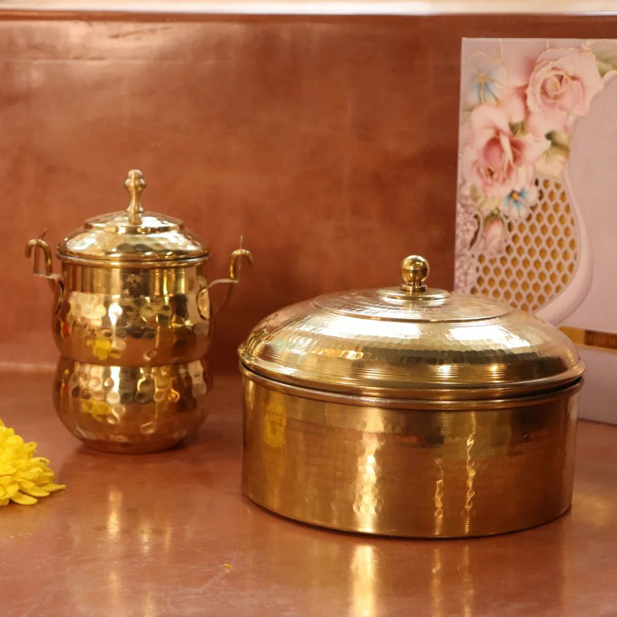 Brass Roti Box-Zishta Prarambha Wedding Gifting
