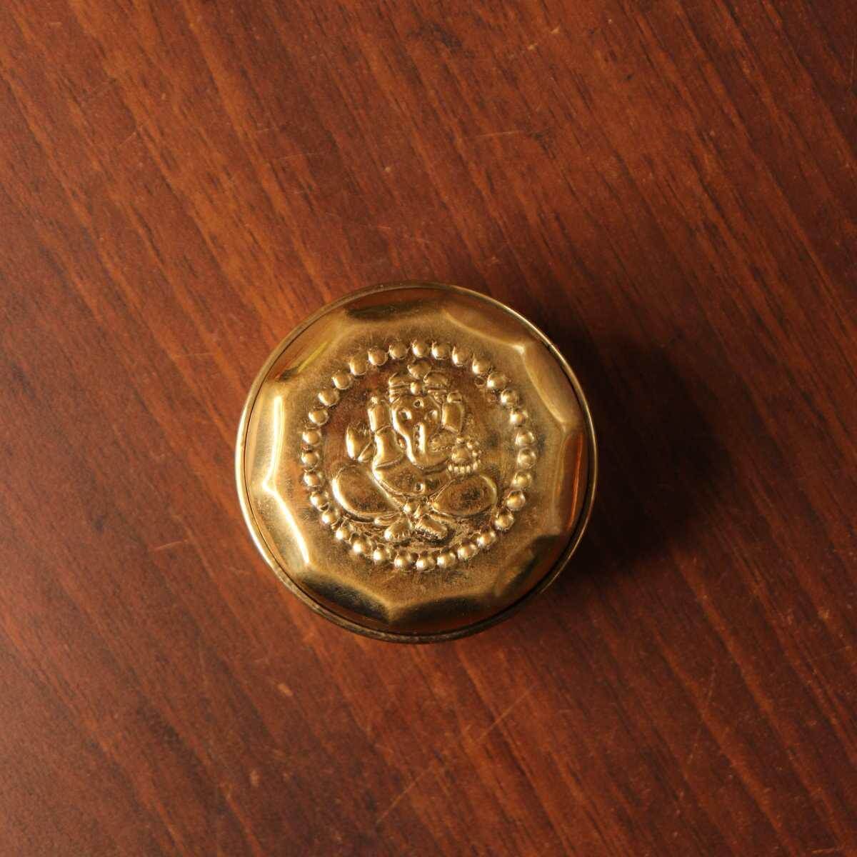 Brass Sindoor Dibbi Round Set Of 4 | Haldi Kumkum box for gifting-2