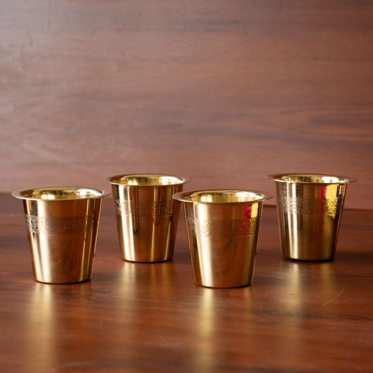 Brass Tumbler Etched-Set of 4 | A thoughtful festival gift-2