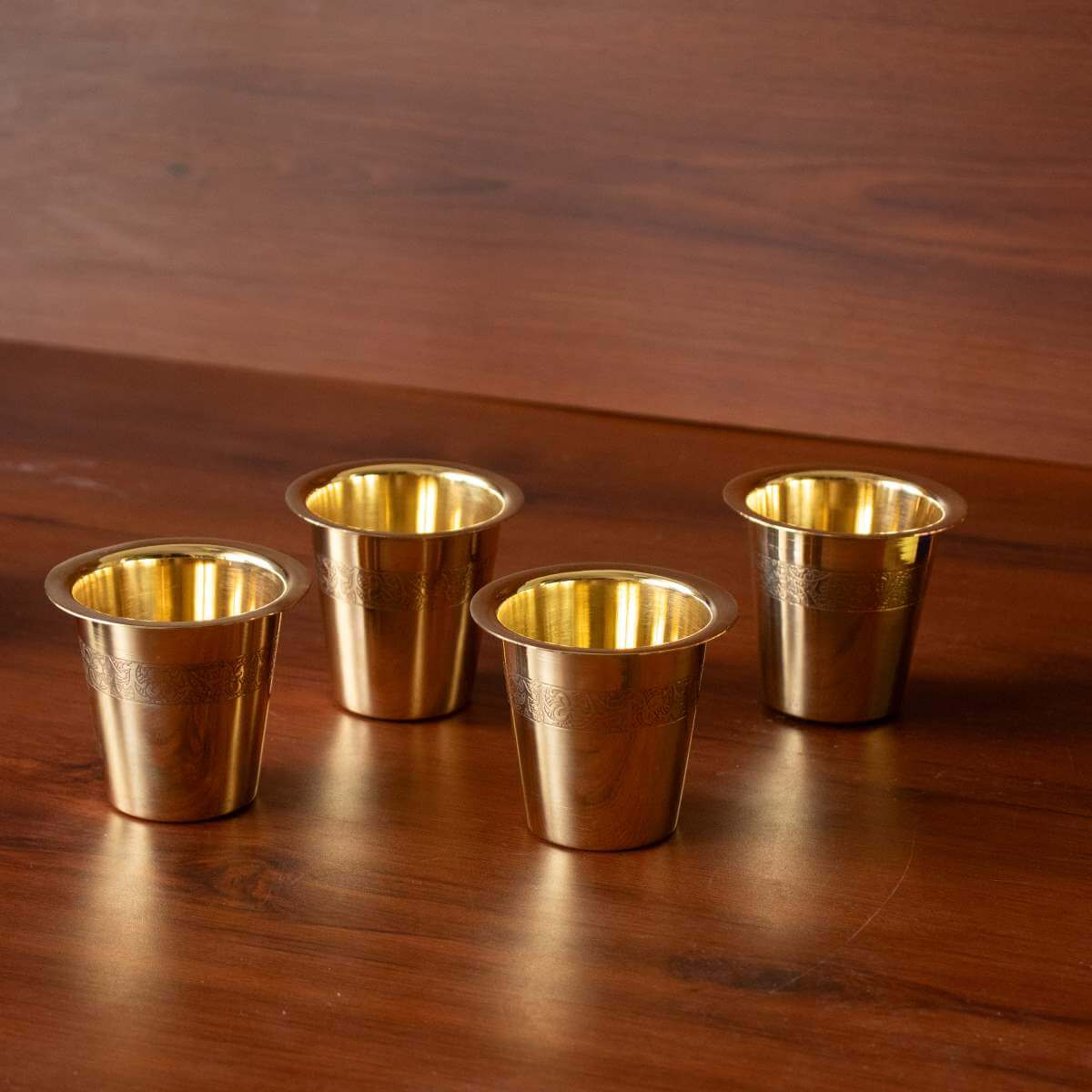 Brass Tumbler Etched-Set of 4 | A thoughtful festival gift-1