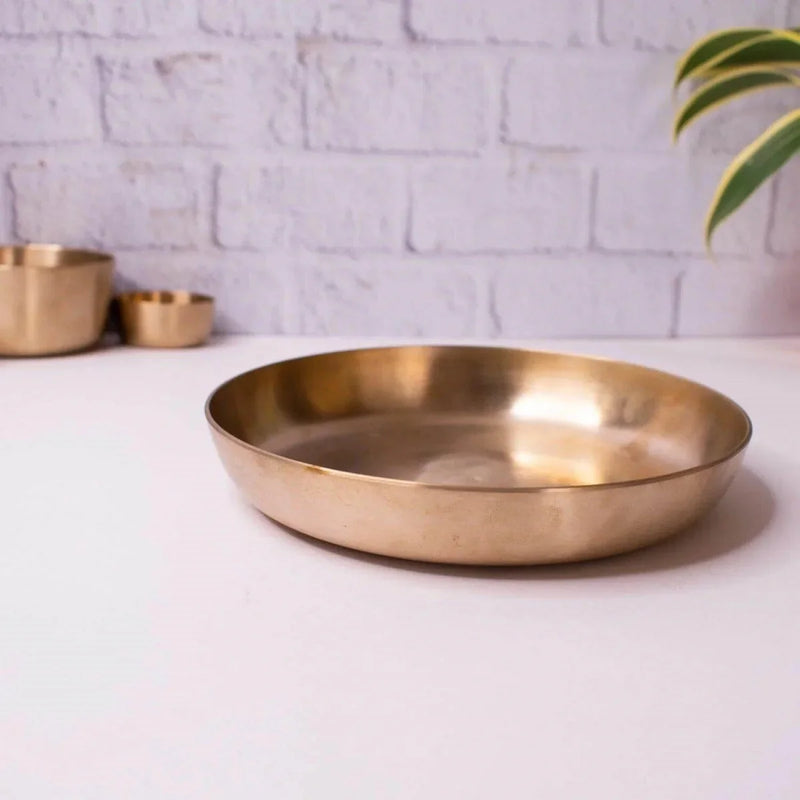 Bronze Kansa Snack Plate-Zishta Traditional Serveware