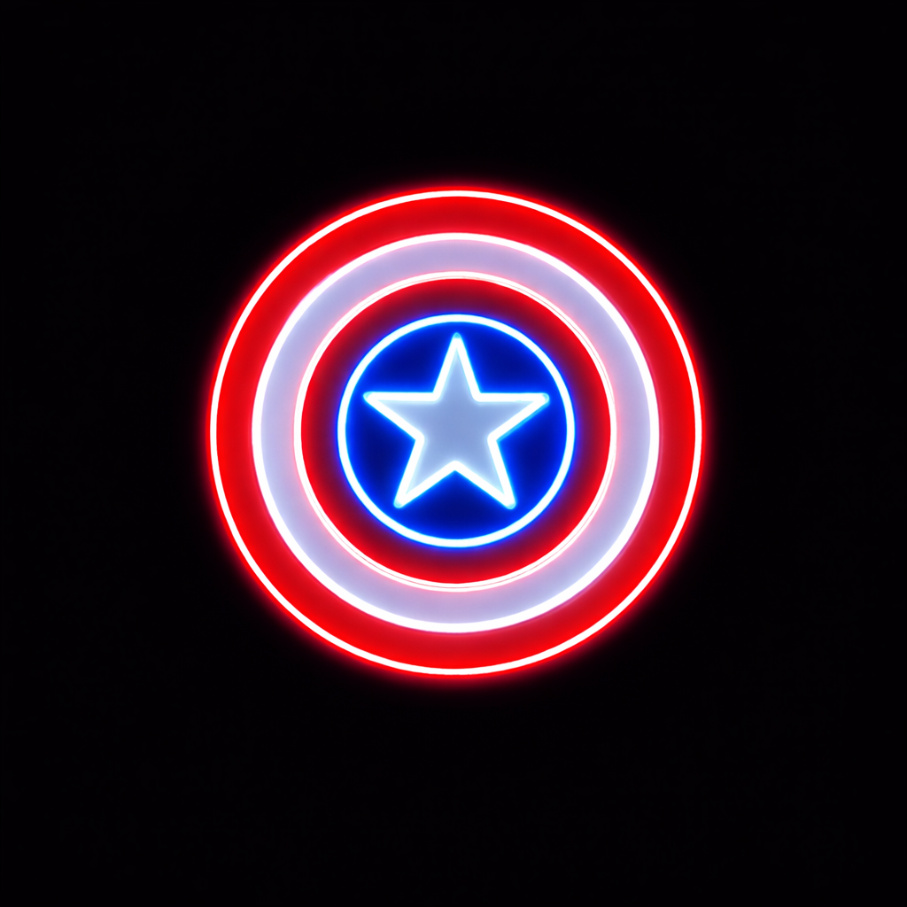 Captain Shield Neon Wall Light Game room Neonsignsindia