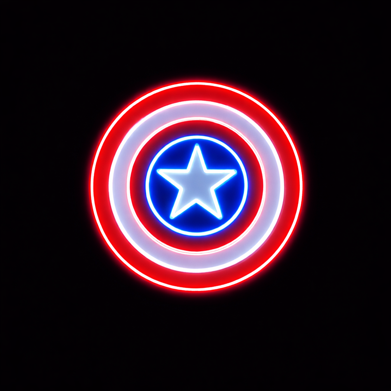Captain Shield Neon Wall Light Game room Neonsignsindia