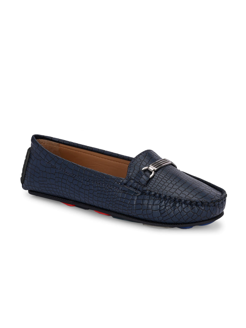 Textured Round Toe Lightweight Loafers For Women-1