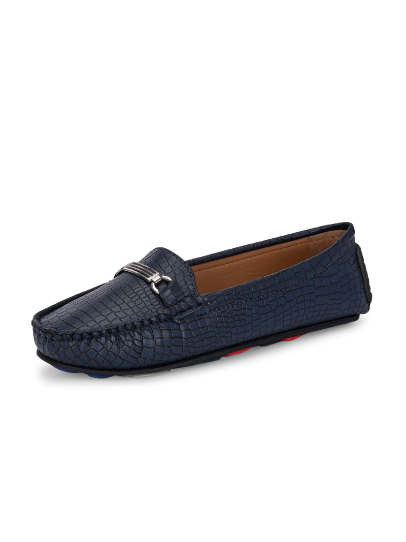 Textured Round Toe Lightweight Loafers For Women-4