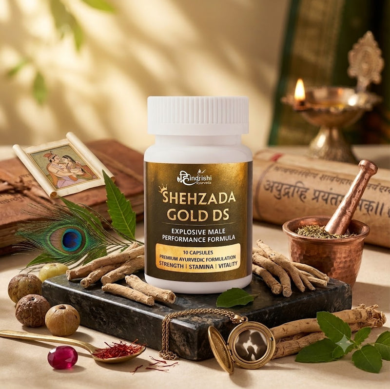 Hindrishi Shehzada Gold DS, Explosive Formula, Premium Ayurvedic Supplement for Strength, Stamina, Vitality, 10 Capsules for men-1