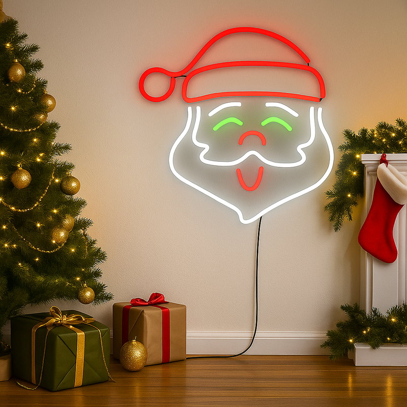 Christmas Santa Claus Neon Sign (14x14 inches) Neonsignsindia