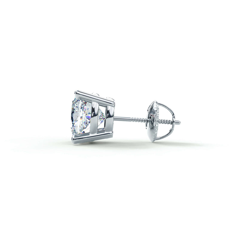 Claw Set Cushion Solitaire CZ Stud Earring (Single Stud) | 925 Sterling Silver, AAAA Grade Cubic Zirconia, Rhodium Plating & Glossy Finish