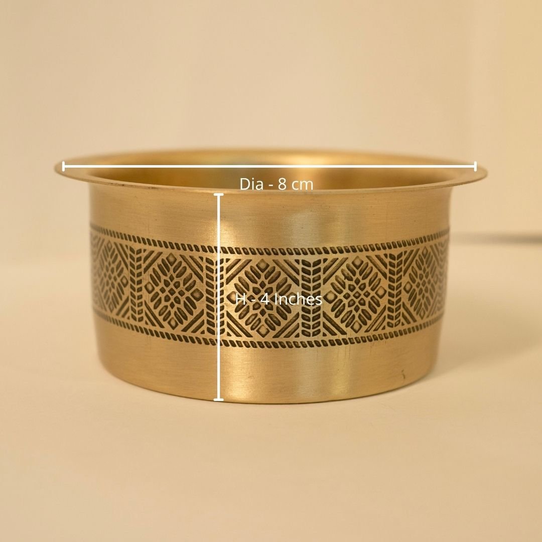 Coffee Dabara Set made with Pure Brass in a Kanjeevaram design theme