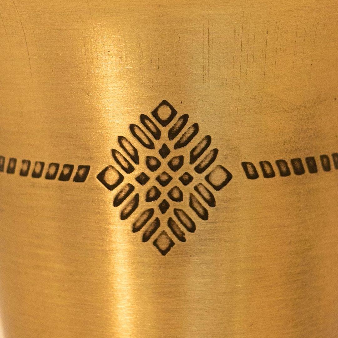Coffee Dabara Set made with Pure Brass in a Kanjeevaram design theme
