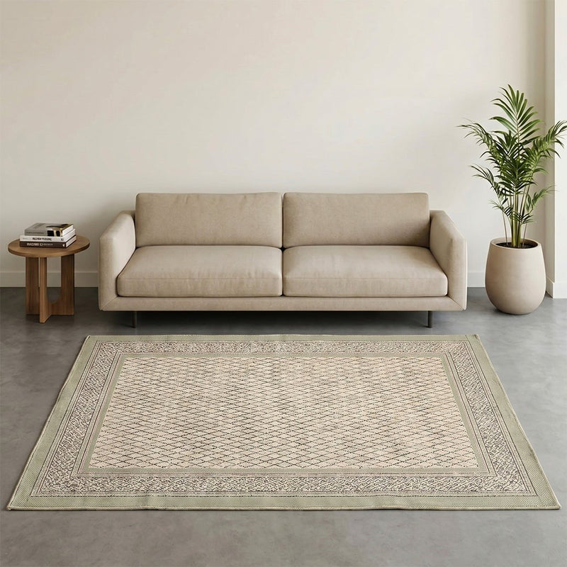 Cotton Floor Rug hand block printed in Aqua Green for Living Room and Bedroom| Soft Washable Area Rug