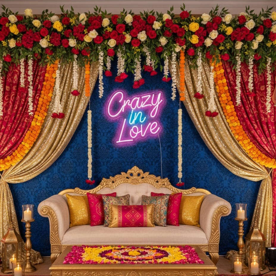 “Crazy in Love” LED Neon Sign – Romantic Décor for Weddings & Couple Spaces Neonsignsindia