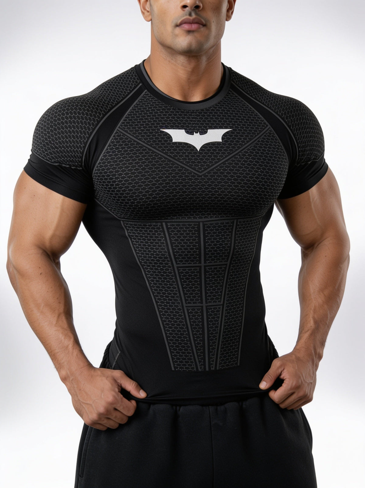 Black - Bat Abs - Cotton Lycra Compression