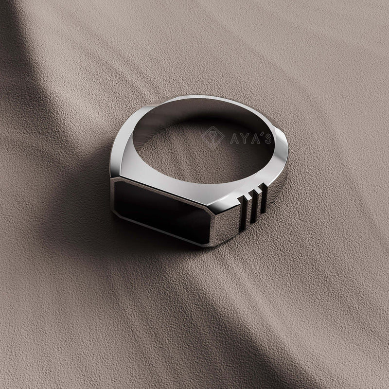 Cronus Ring | 925 Sterling Silver, Rhodium Plating & Glossy Finish