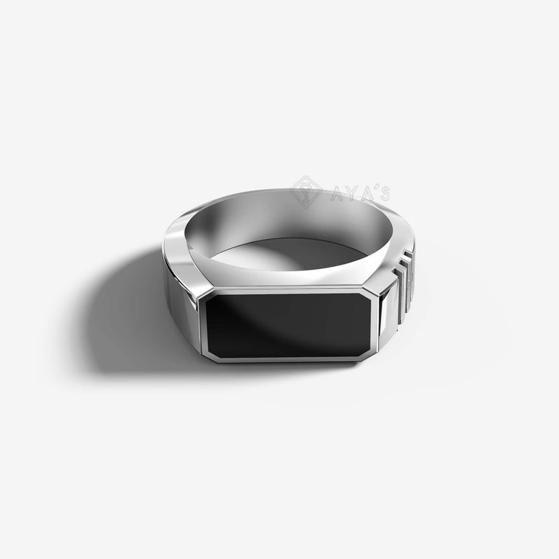 Cronus Ring | 925 Sterling Silver, Rhodium Plating & Glossy Finish
