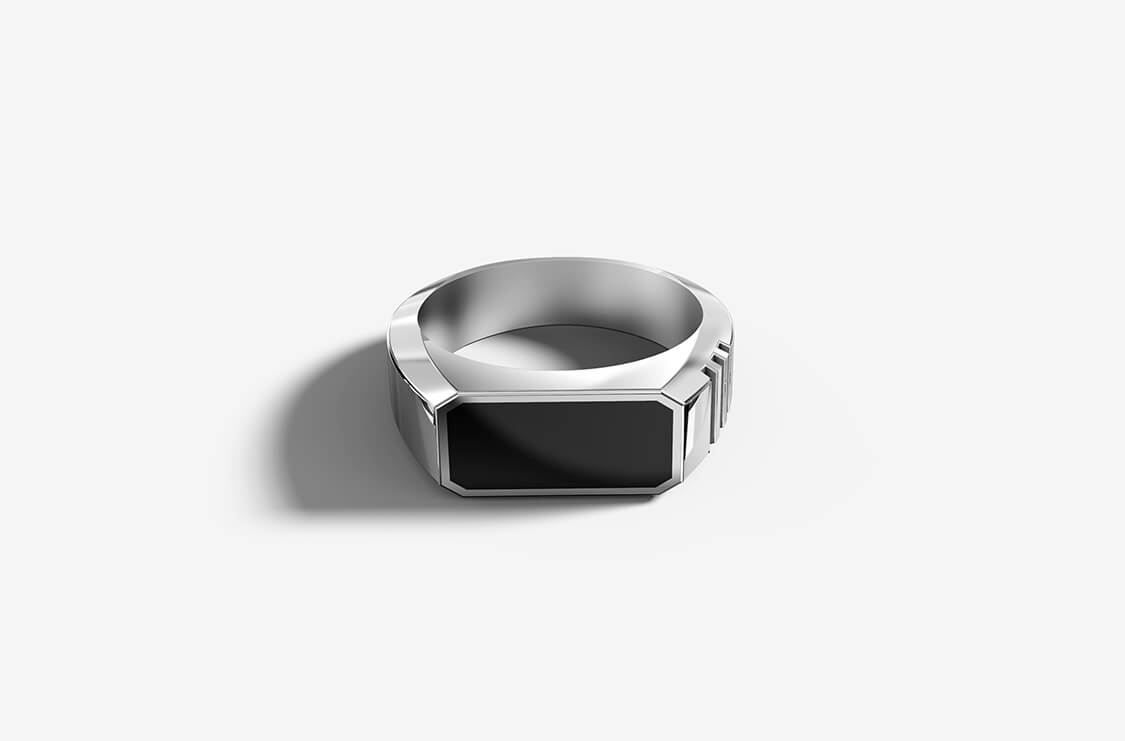 Cronus Ring | 925 Sterling Silver, Rhodium Plating & Glossy Finish