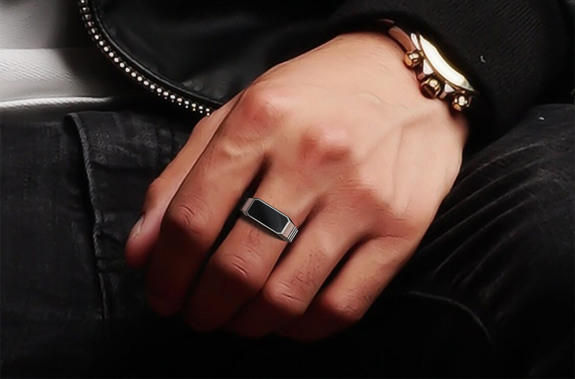 Cronus Ring | 925 Sterling Silver, Rhodium Plating & Glossy Finish