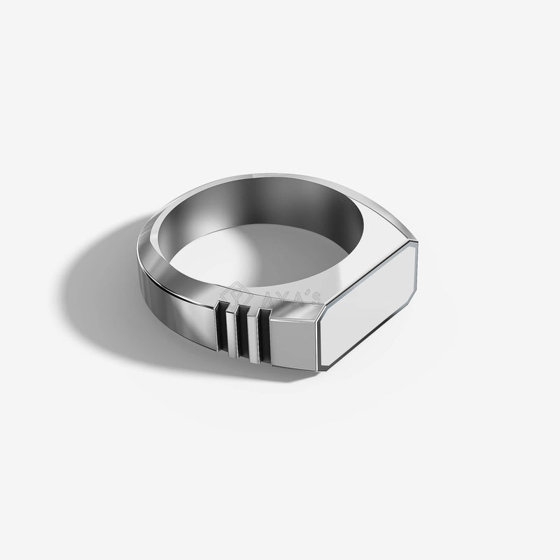 Cronus Ring | 925 Sterling Silver, Rhodium Plating & Glossy Finish