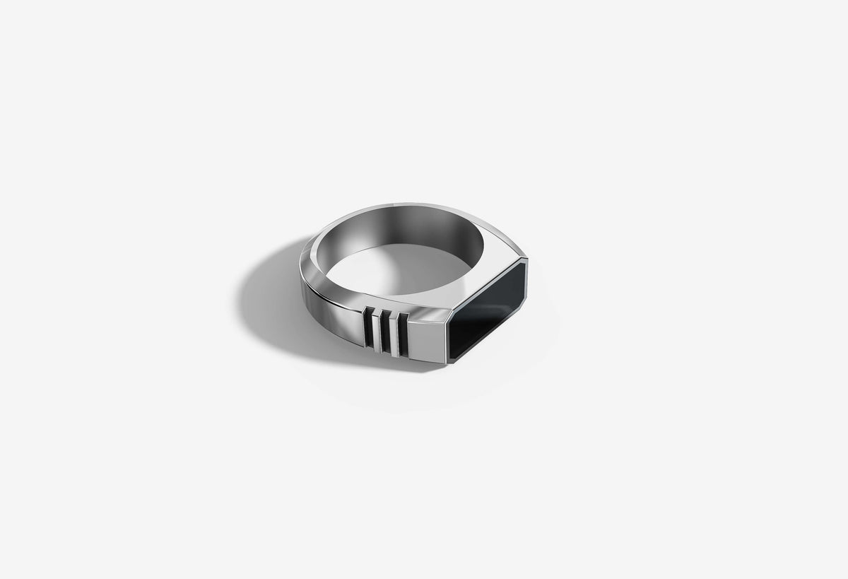 Cronus Ring | 925 Sterling Silver, Rhodium Plating & Glossy Finish