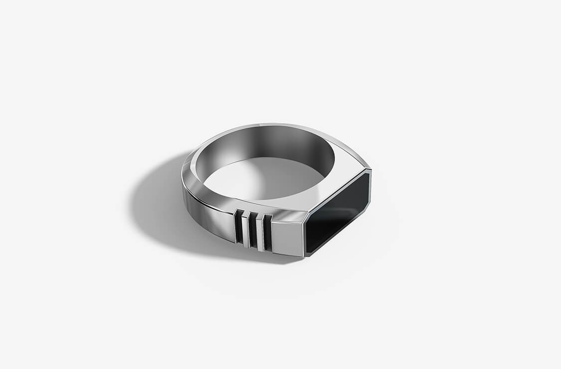 Cronus Ring | 925 Sterling Silver, Rhodium Plating & Glossy Finish